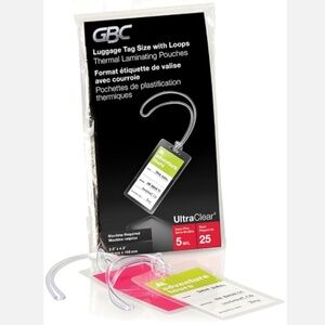 💙 3/$21 NEW Swingline GBC Thermal Laminating Pouches, Luggage Tag Size 25-Pack